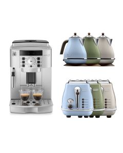 【限定套裝優惠】De'Longhi Magnifica S 系列全自動即磨咖啡機 ECAM22.110.SB + 意式早餐復古系列電水壺 KBOV2000 + 意式早餐復古系列多士爐 CTOV2103