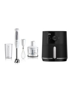 [限定套裝優惠] Braun MultiQuick 5 手提攪拌棒 MQ50236 + Braun MultiFry 3 空氣炸鍋 HF3000