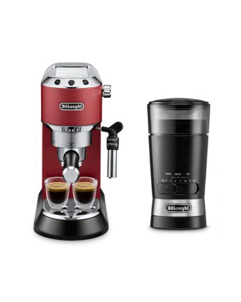 De'Longhi Dedica Style 系列半自動咖啡機 (紅色) EC685.R + 咖啡研磨器 KG210