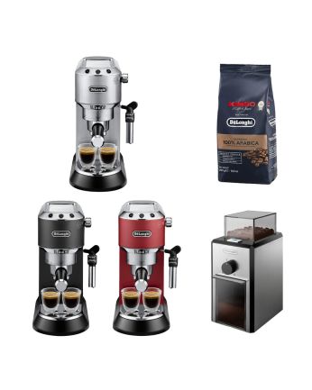 【福袋套裝優惠】De'Longhi Dedica Style 系列半自動咖啡機 (EC685) + 咖啡研磨器 (KG89) + KIMBO 250g 咖啡豆 (DLSC612)
