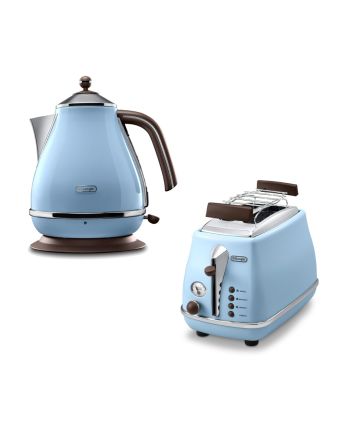 [套裝優惠]De'Longhi 意式早餐復古系列電水壺 KBOV2000.AZ + 意式早餐復古系列多士爐 CTOV2103.AZ